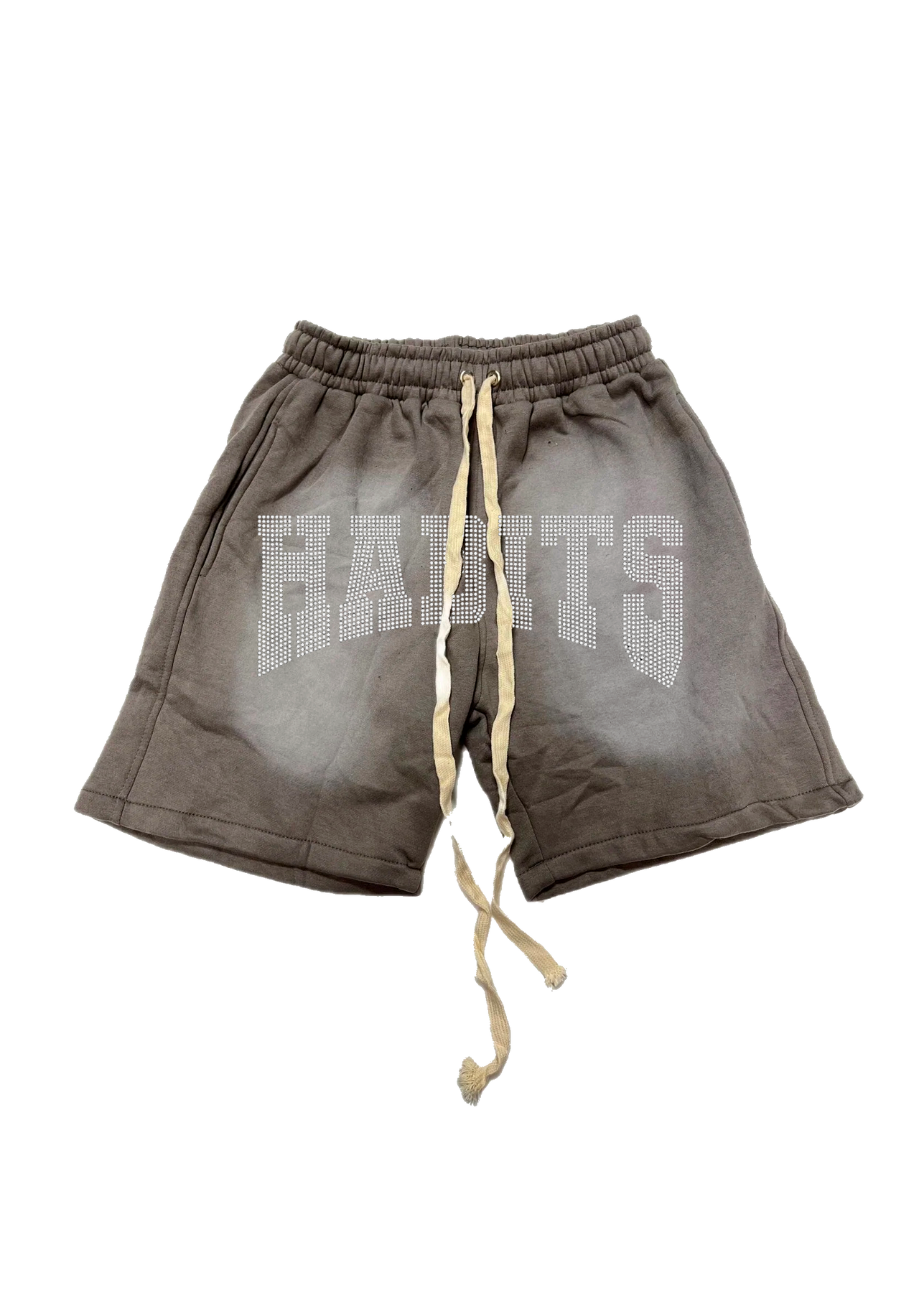 Rhinestone Acid Wash Shorts