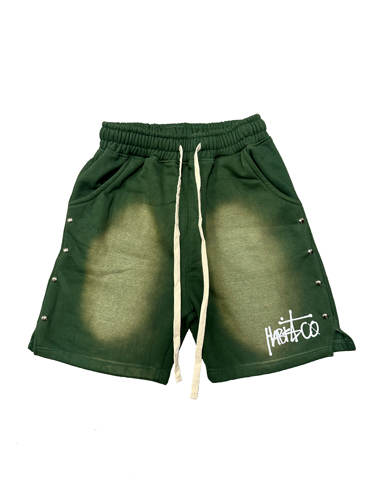 Studded Acid Wash Shorts